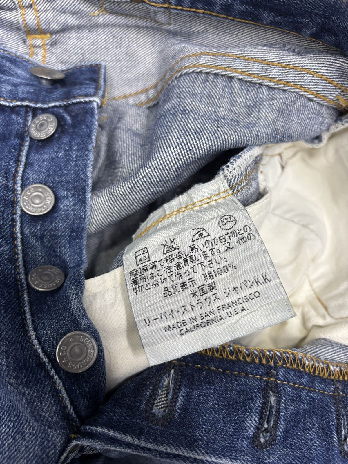 Kapital 🔥VINTAGE LEVIS 201 BIG E SELVEDGE DENIM JEANS RIP BUCKLE Size US 28 / EU 44 - 15 Thumbnail
