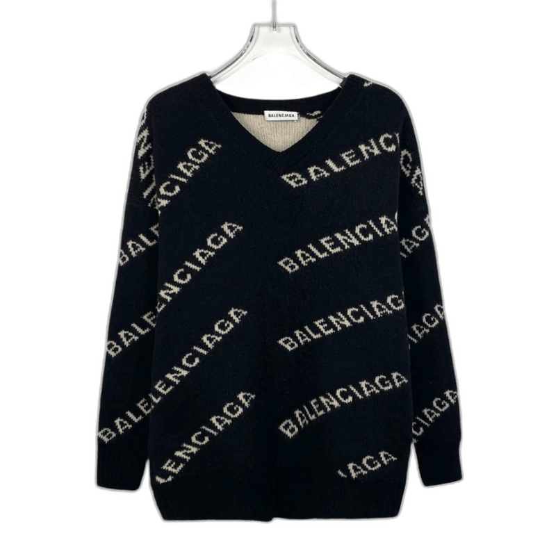 Balenciaga black logo embedded sweater