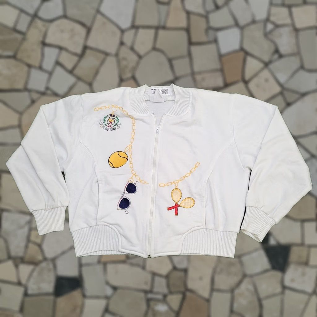 Vintage VINTAGE 80s Tennis Jacket Women Small White Jacket Size S / US 4 / IT 40 - 1 Thumbnail