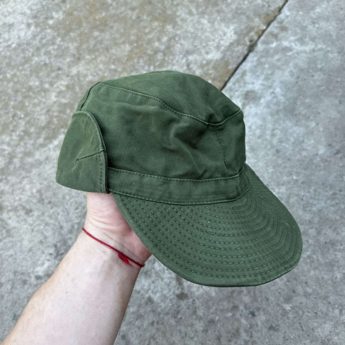 Designer Vintage Swedish Army Ear Flap Ear warmer Military Cap Hat 56 Size ONE SIZE - 3 Thumbnail