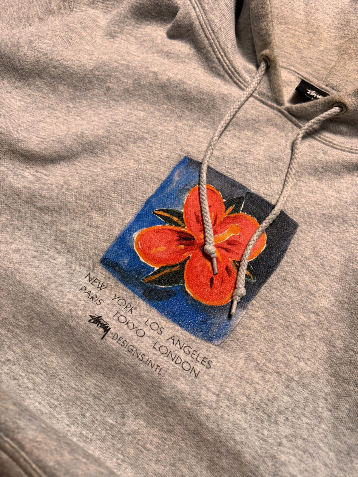 Stussy × Vintage STUSSY CENTER LOGO OVERSIZE BOXY HOODIE Size US L / EU 52-54 / 3 - 4 Thumbnail