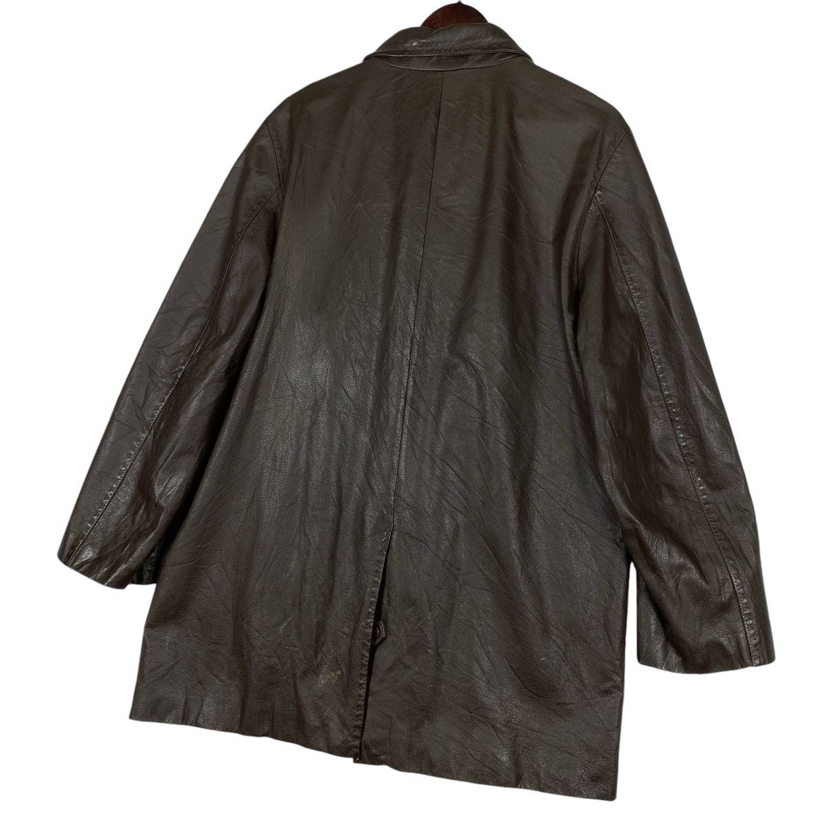 Yuji Yamada Vintage HIMSELF Yuji Yamada Cowhide Leather Coat Size US L / EU 52-54 / 3 - 8 Thumbnail