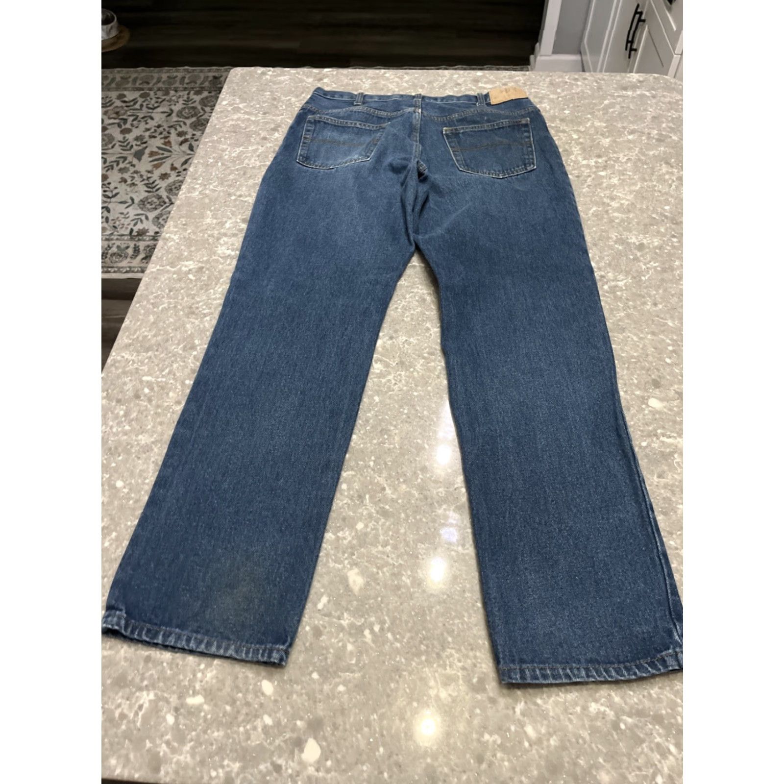 Denime Real Ranch Jeans Mens 35x34 Relaxed Fit Denim Straight Leg See Measurements Size US 35 - 7 Thumbnail