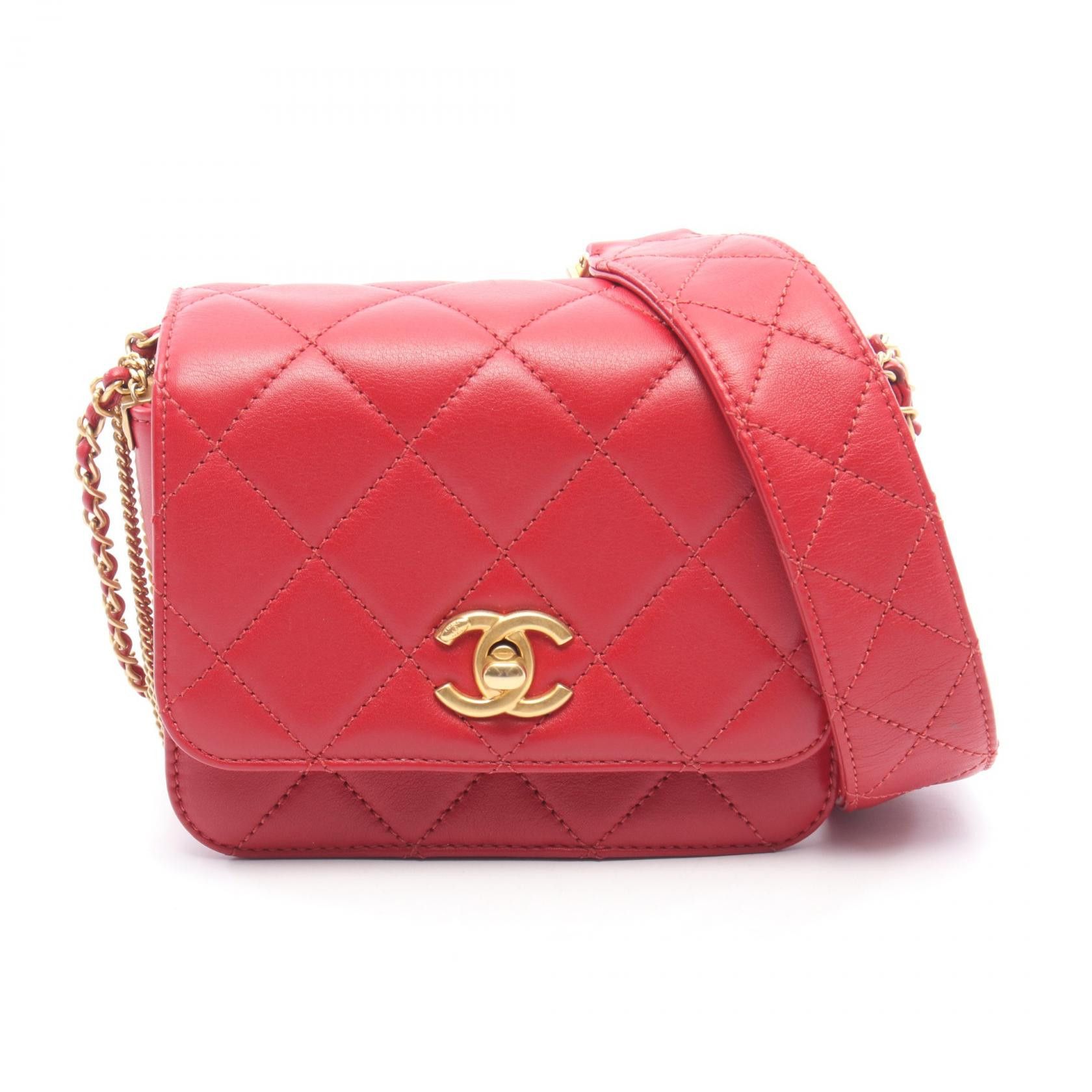 Chanel Chanel CHANEL Matelasse Lambskin Shoulder Bag Leather Shoulder Bag DUTY FREE for USA Size ONE SIZE - 1 Thumbnail