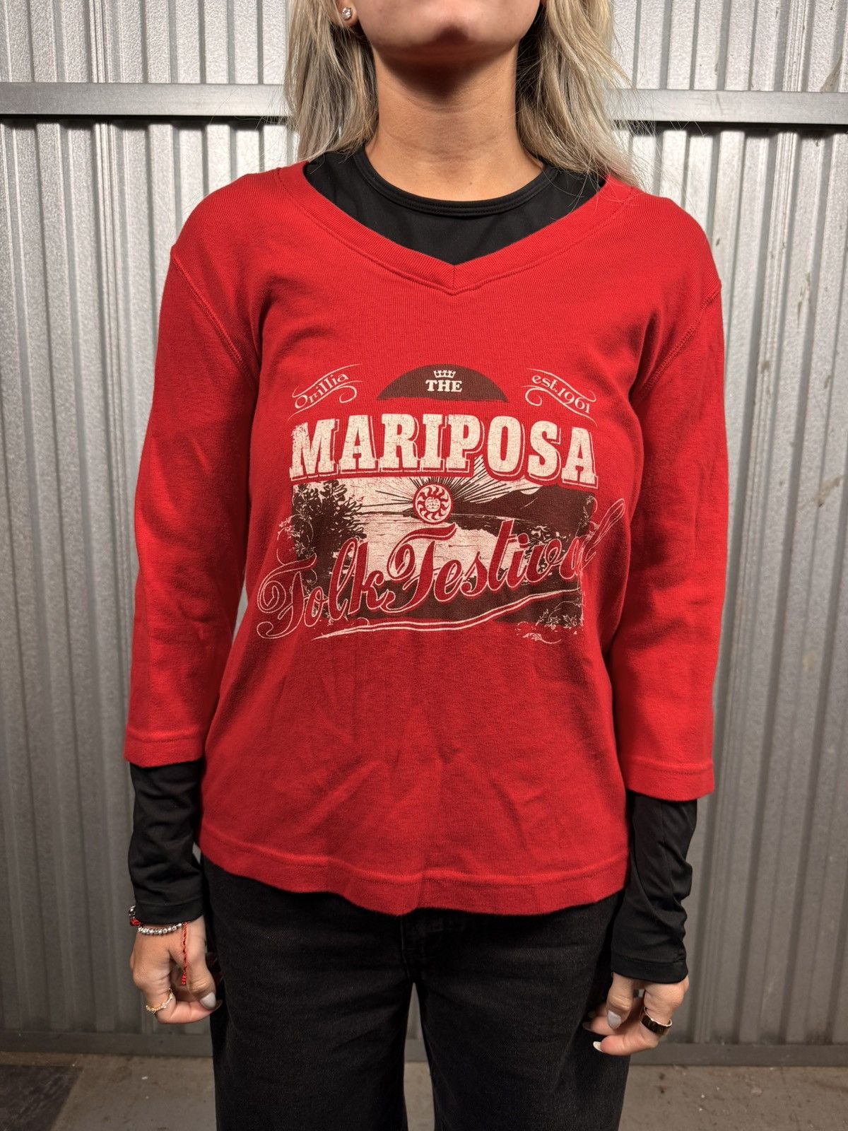 Other Vintage Women’s Red Wood Classic Western Longsleeve Shirt Size M / US 6-8 / IT 42-44 - 1 Thumbnail