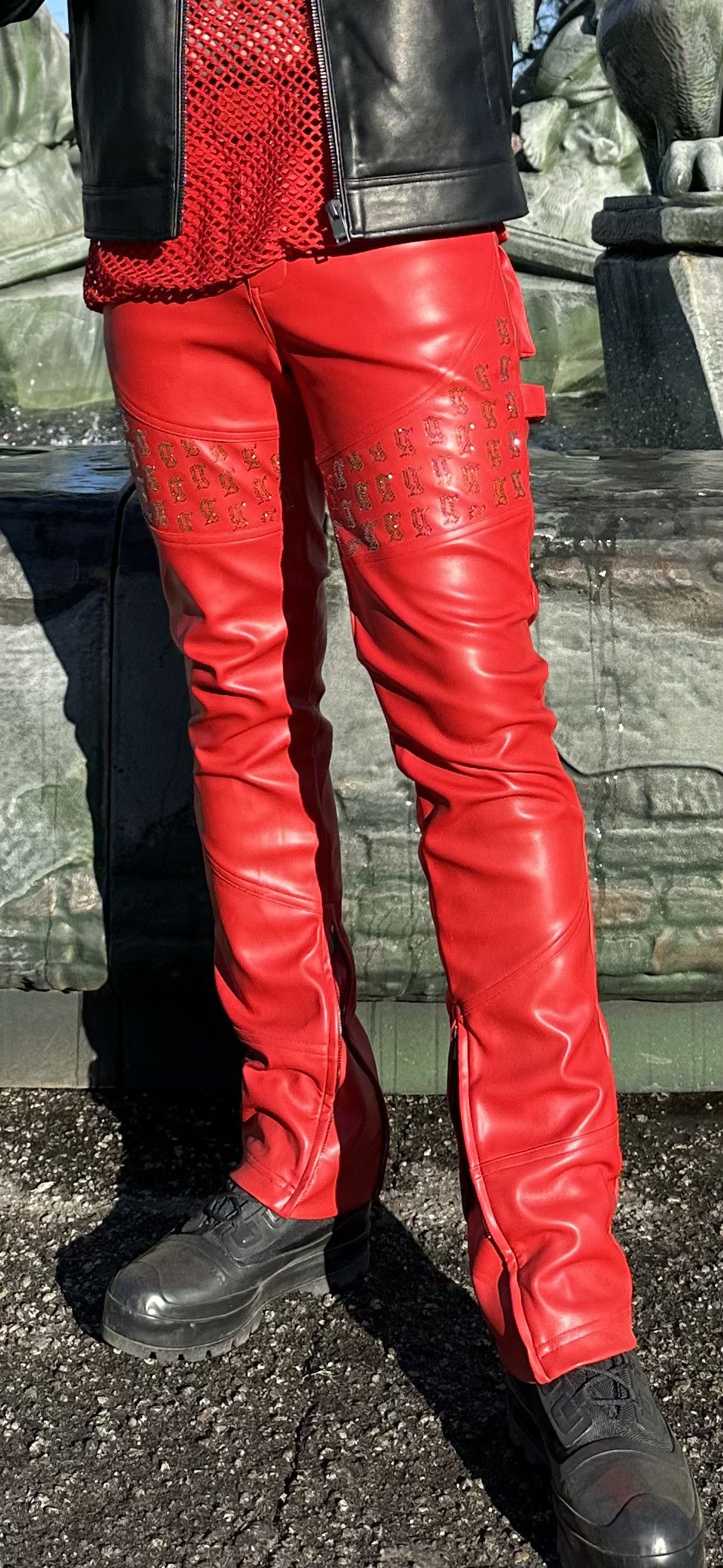 GUAPI RARE 1/100* Limited Edition Blood Red Leather Pant Size US 32 / EU 48 - 2 Thumbnail