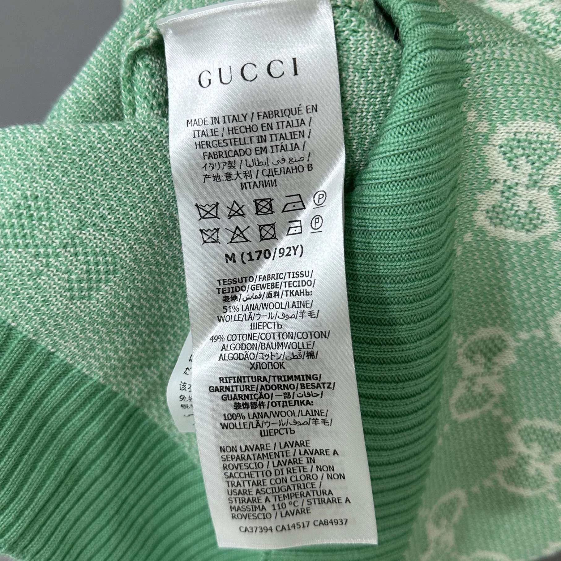 Gucci GUCCI light green allover print gold button cardigan M Size M / US 6-8 / IT 42-44 - 6 Thumbnail