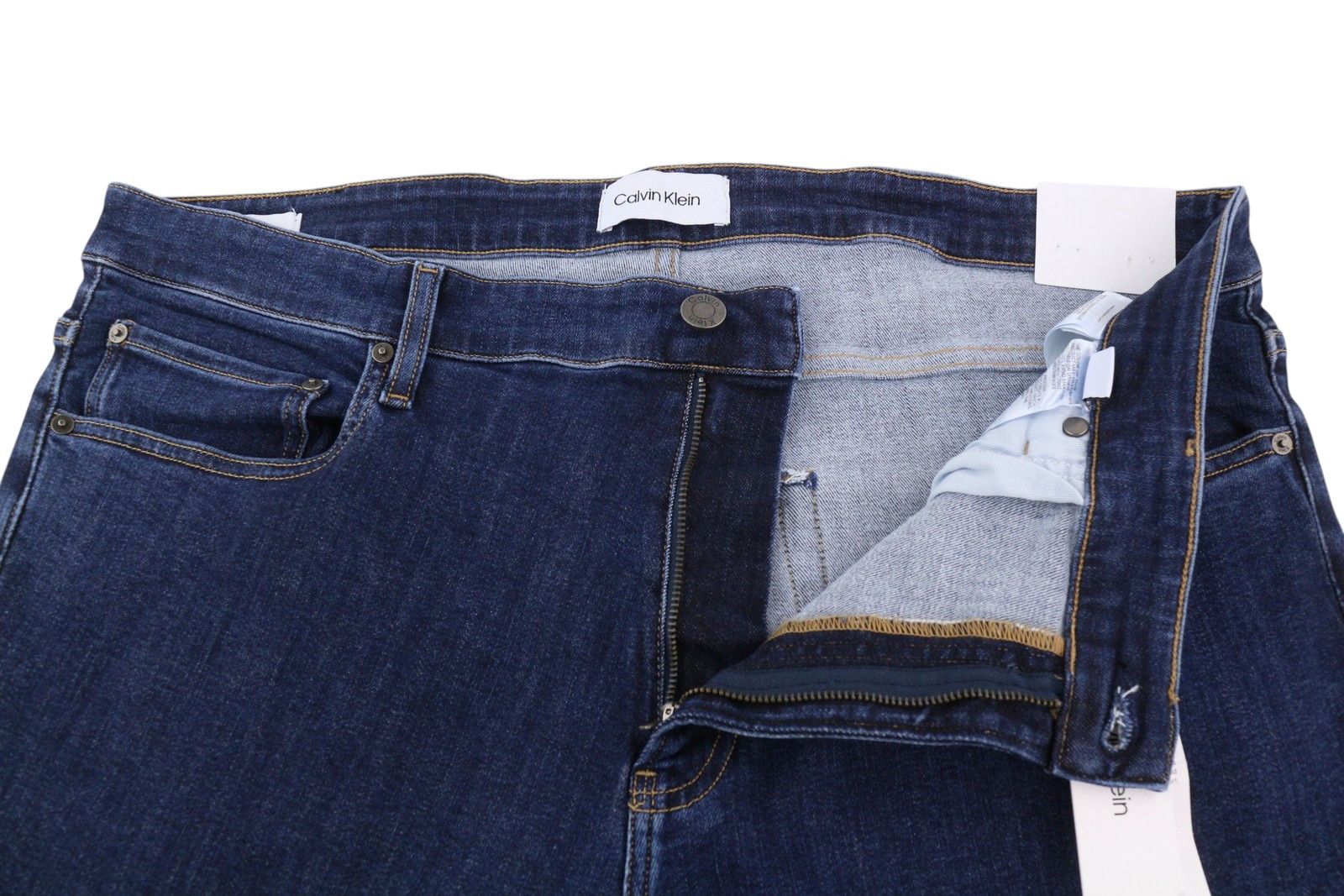 Calvin Klein TAPERED DARK BLUE W38/L32 Stretch Denim Jeans 84960 Size US 38 / EU 54 - 4 Thumbnail