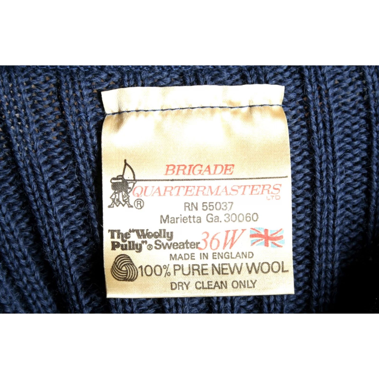 Commando Brigade Quartermasters Woolly Pully Blue Wool Commando Sweater Sz. 36W Men Pullover V-Neck Elbow Patches Shirt/Sweater Size US M / EU 48-50 / 2 - 7 Thumbnail