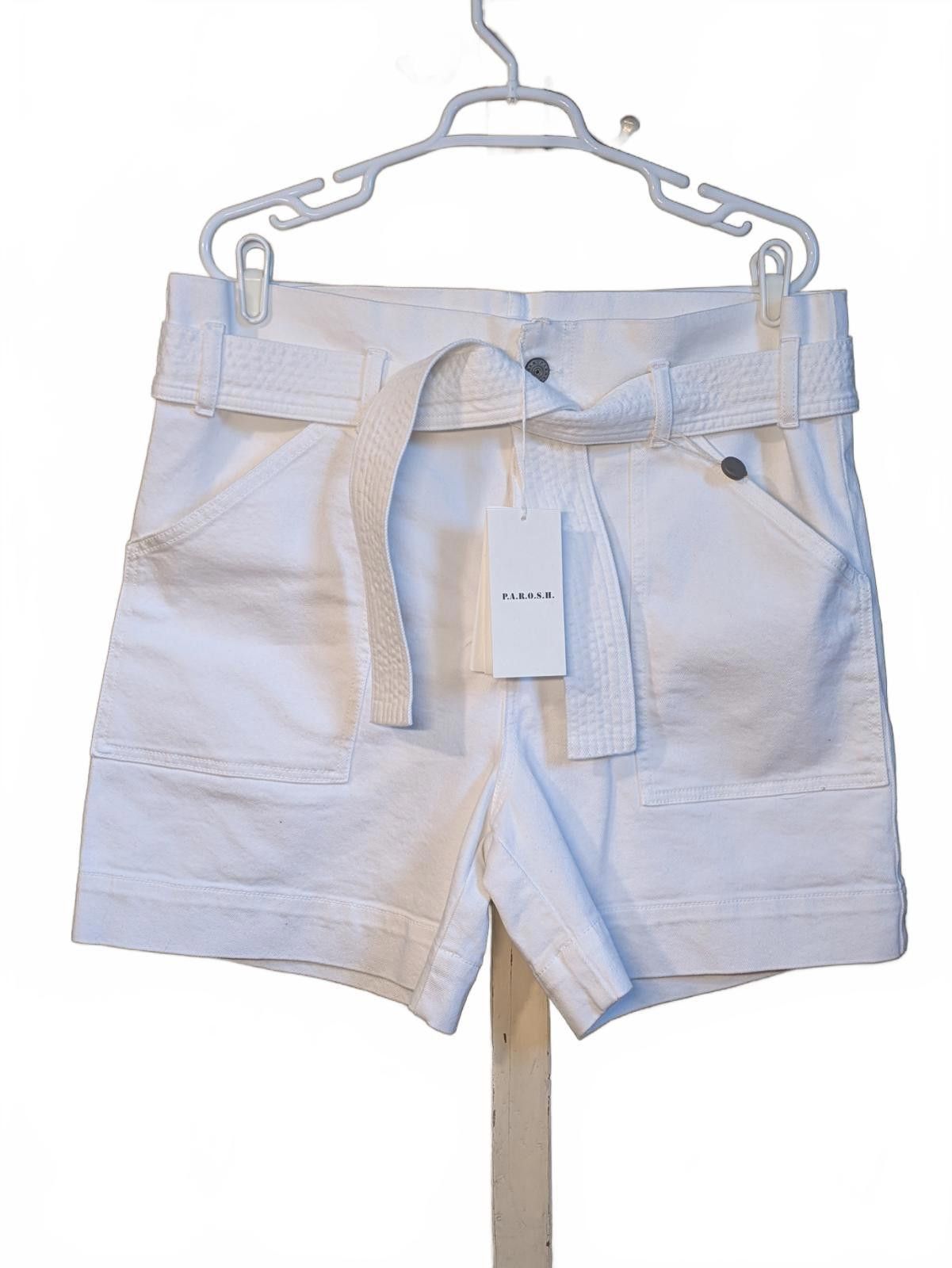 Parish Nation NWT P.A.R.O.S.H. White Denim Cabarex Shorts M 40 Parosh Size 32" / US 10 / IT 46 - 8 Thumbnail
