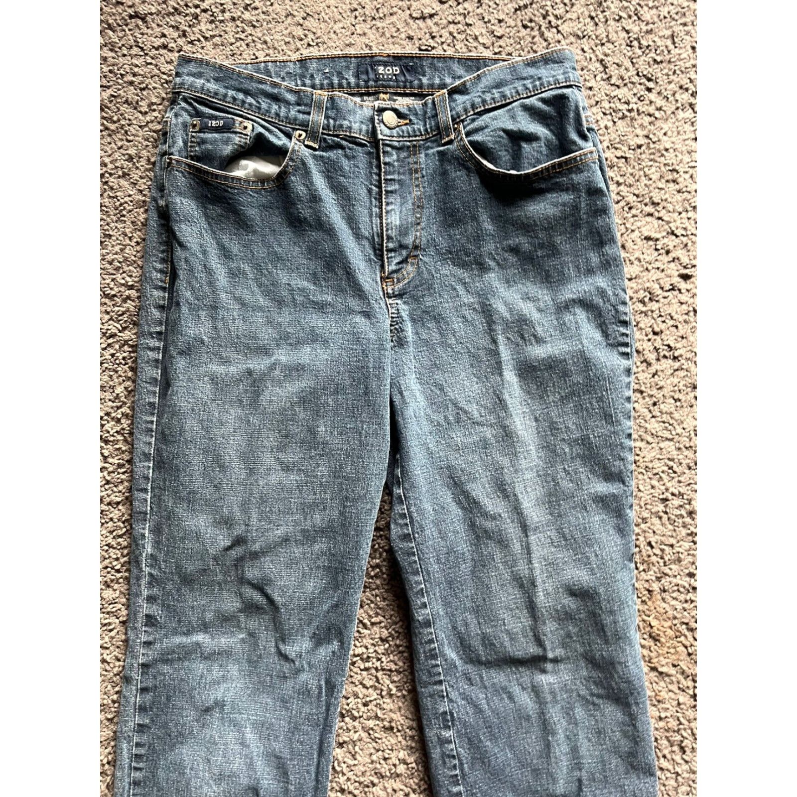 Izod IZOD Women's Jeans Size 8 Straight Denim Mid Rise Blue Medium Wash 5-Pocket Size 30" / US 8 / IT 44 - 2 Thumbnail