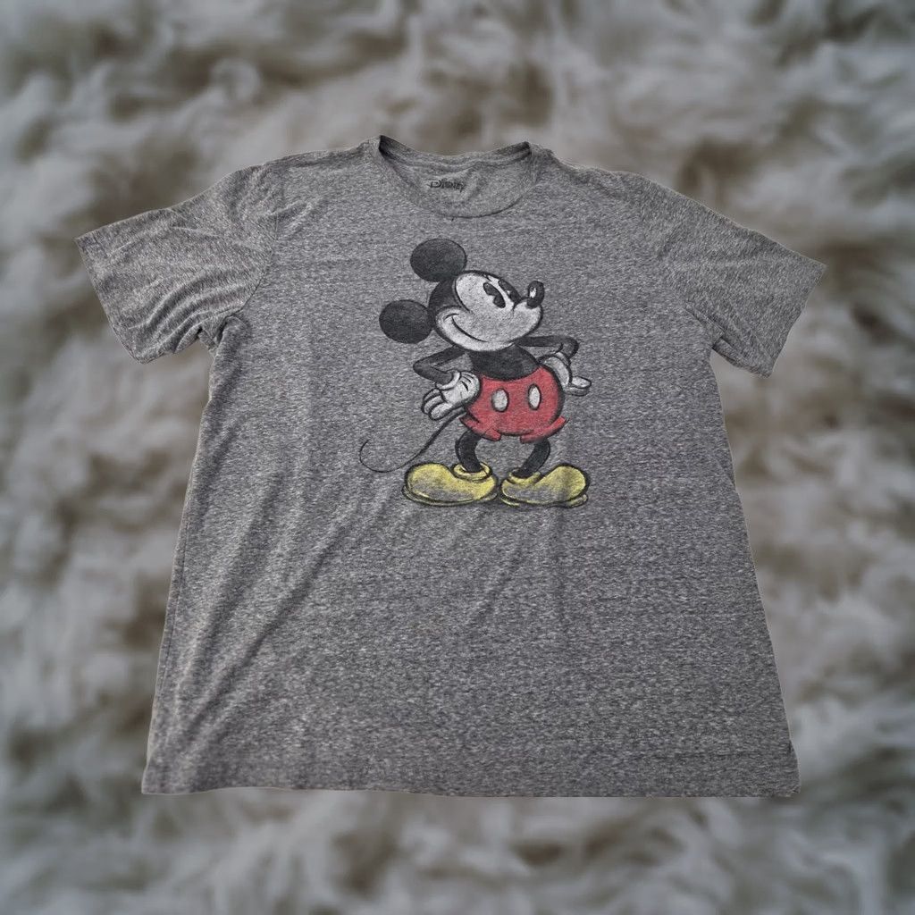 Disney VINTAGE Disney Mickey Mouse T Shirt Mens 2XL Short Sleeve Distressed Gray READ Size US XXL / EU 58 / 5 - 1 Thumbnail