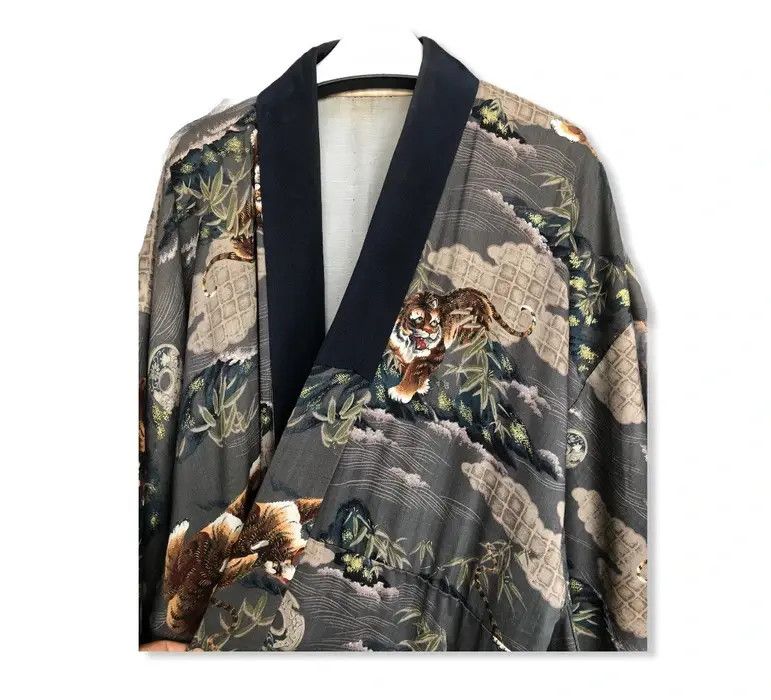 Japanese Brand Kimono overprint Tiger Japanese Traditional Jacket 🧥 Size US L / EU 52-54 / 3 - 1 Thumbnail