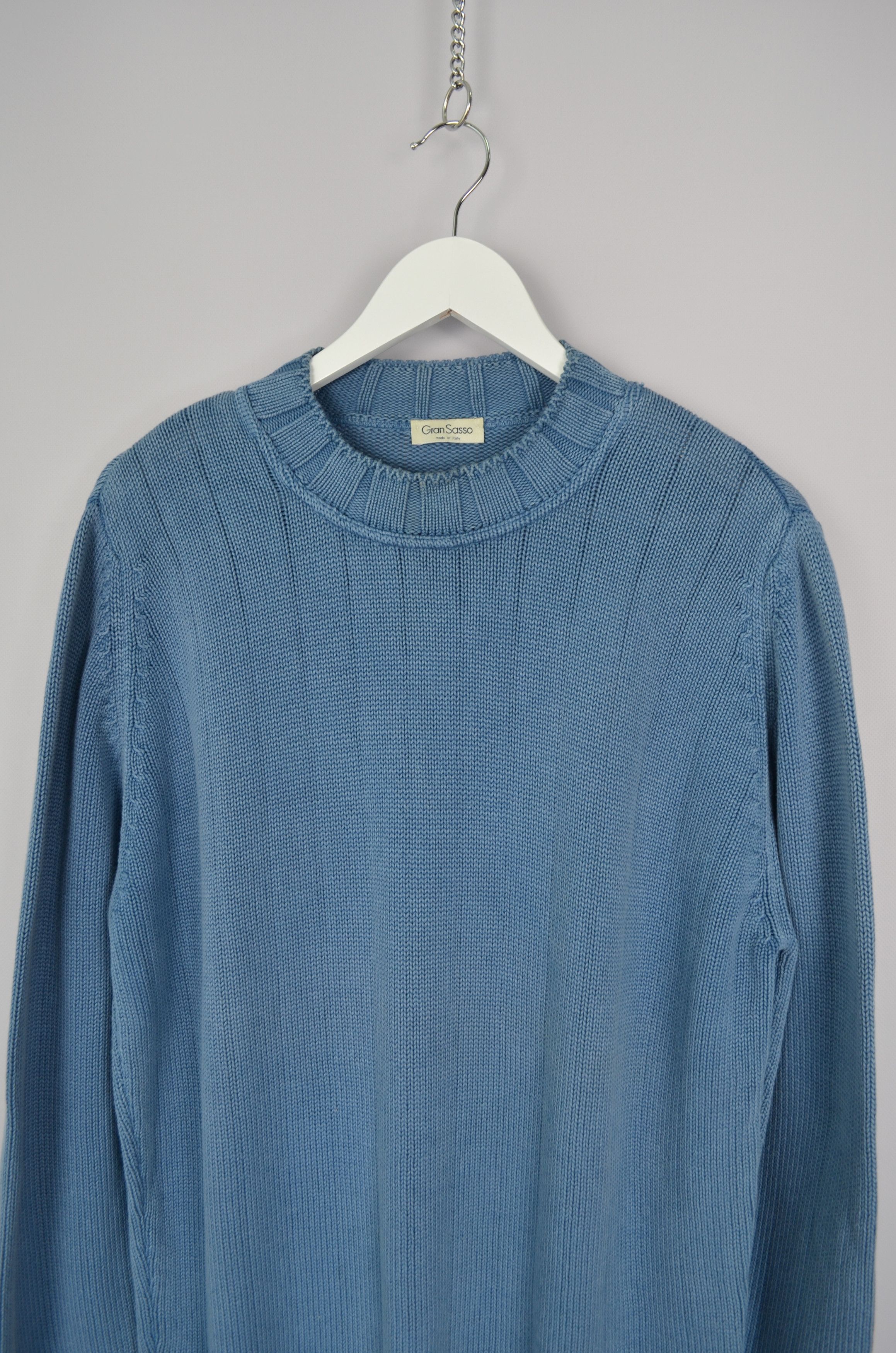 Designer × Gran Sasso Gran Sasso Cotton Knit Sweater Jumper Sz 52\L Made in Italy Size US L / EU 52-54 / 3 - 3 Thumbnail