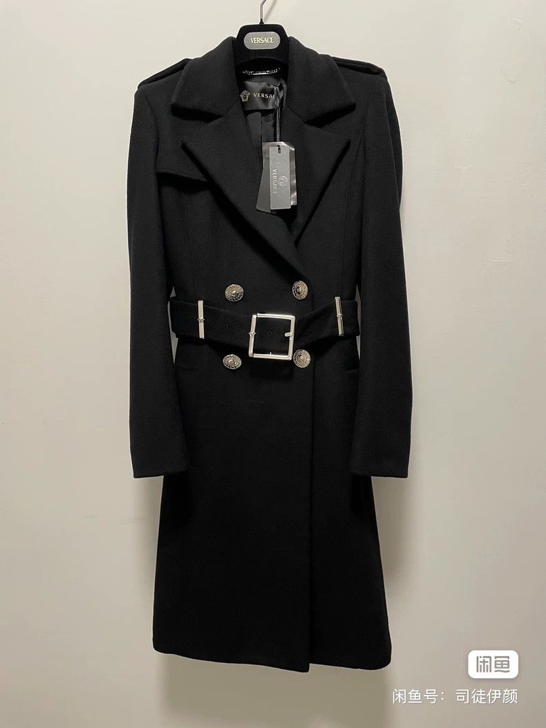 Versace Versace Classic black wool coat Size S / US 4 / IT 40 - 2 Thumbnail