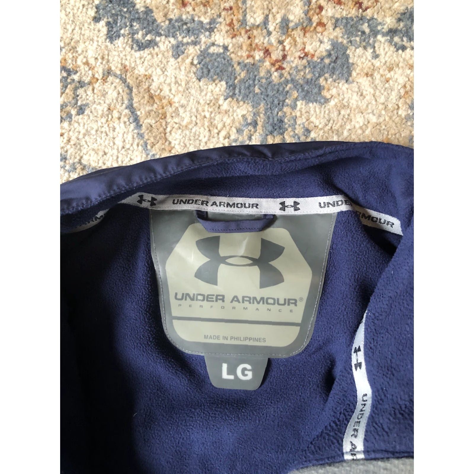 Under Armour UA UNDER ARMOUR MEN Performance JACKET FULL ZIP L NAVY BLUE FLEECE LINED Size US L / EU 52-54 / 3 - 7 Thumbnail