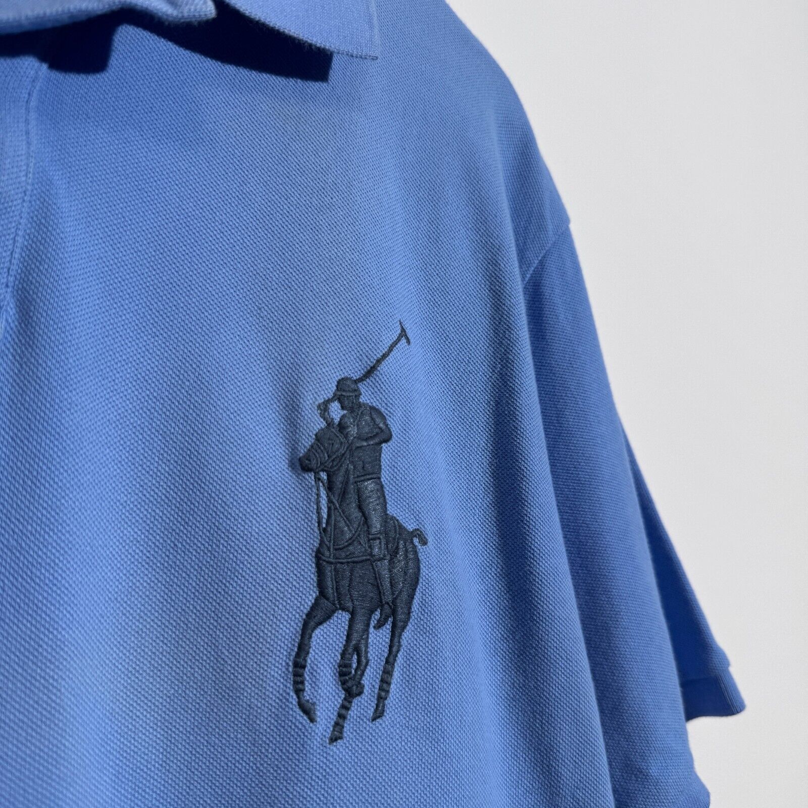 Ralph Lauren × Vintage Vintage Ralph Lauren Unisex Blue Cotton Polo Shirt Size XXL Size US XXL / EU 58 / 5 - 4 Thumbnail