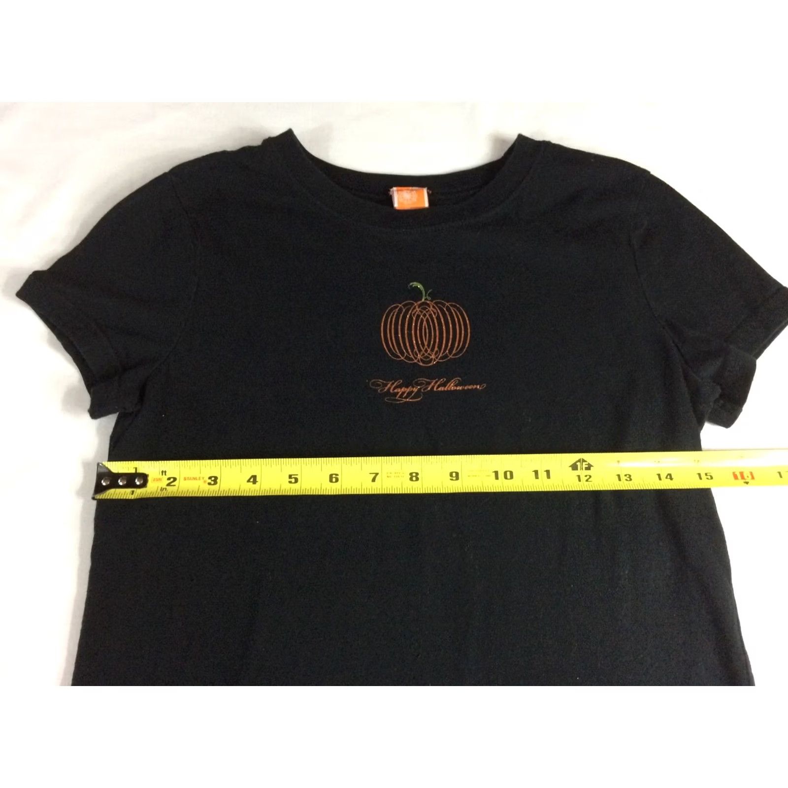 Vintage Halloween Pumpkin Women's T Shirt Sz S - Black Tee Size S / US 4 / IT 40 - 4 Thumbnail