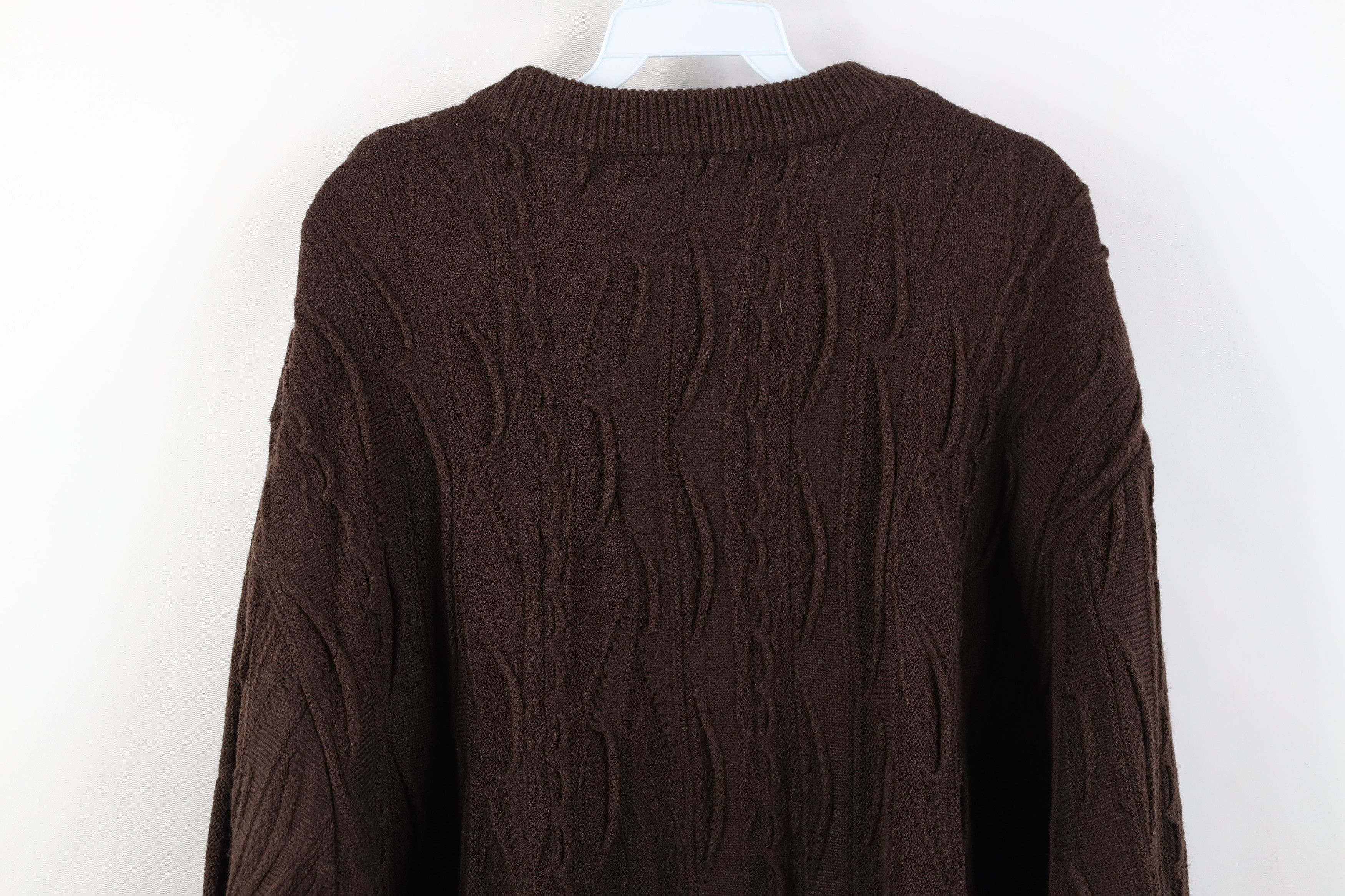 Vintage Vintage 90s Y2K Coogi Style Textured Knit Sweater Brown Size US L / EU 52-54 / 3 - 10 Thumbnail