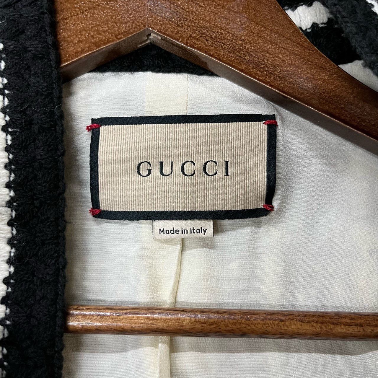 Gucci Gucci Size 38 Thousand-bird check striped tweed cardigan sw Size US XXS / EU 40 - 6 Thumbnail