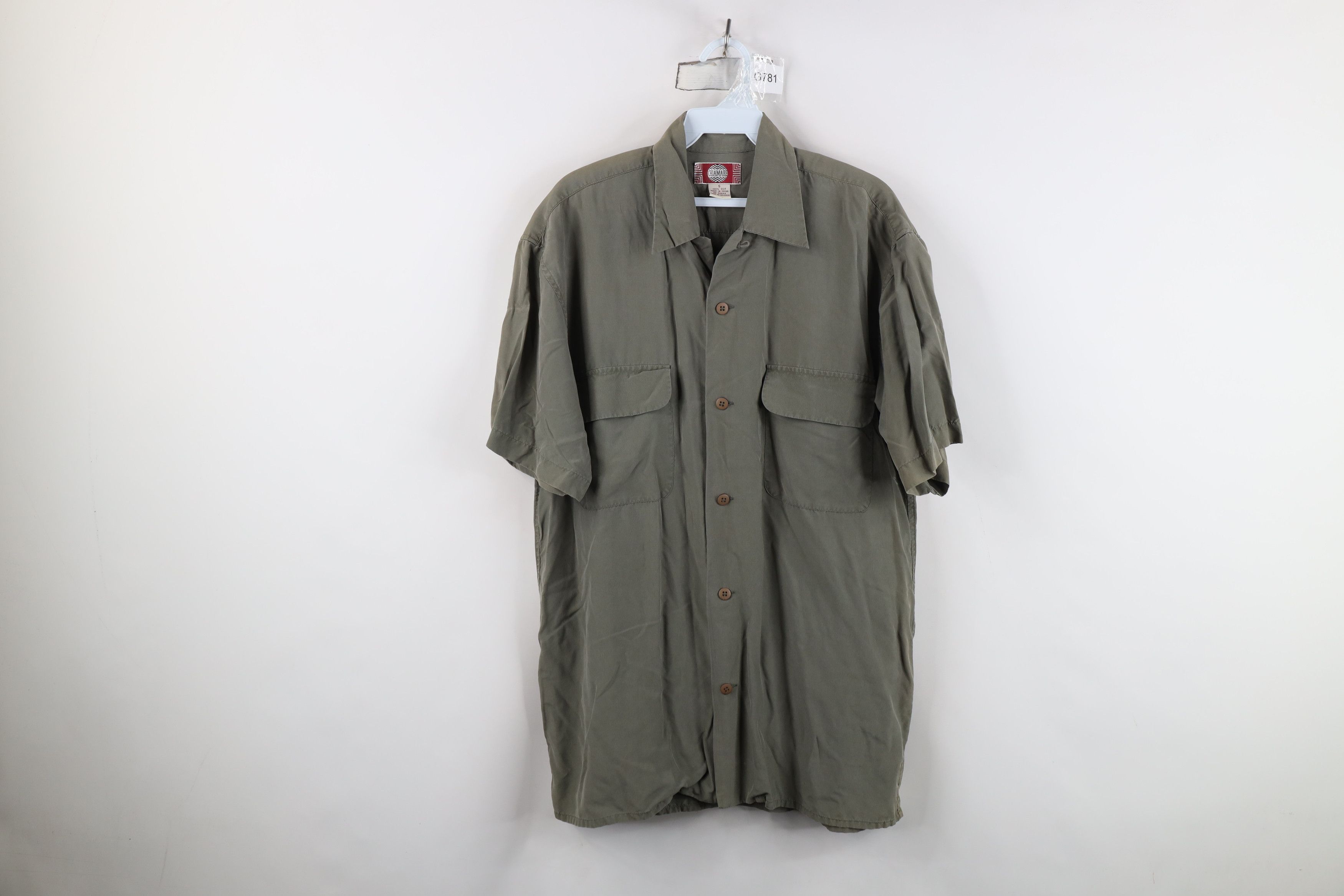 Vintage Vintage 90s Streetwear Collar Board Button Shirt Green Size US S / EU 44-46 / 1 - 1 Thumbnail