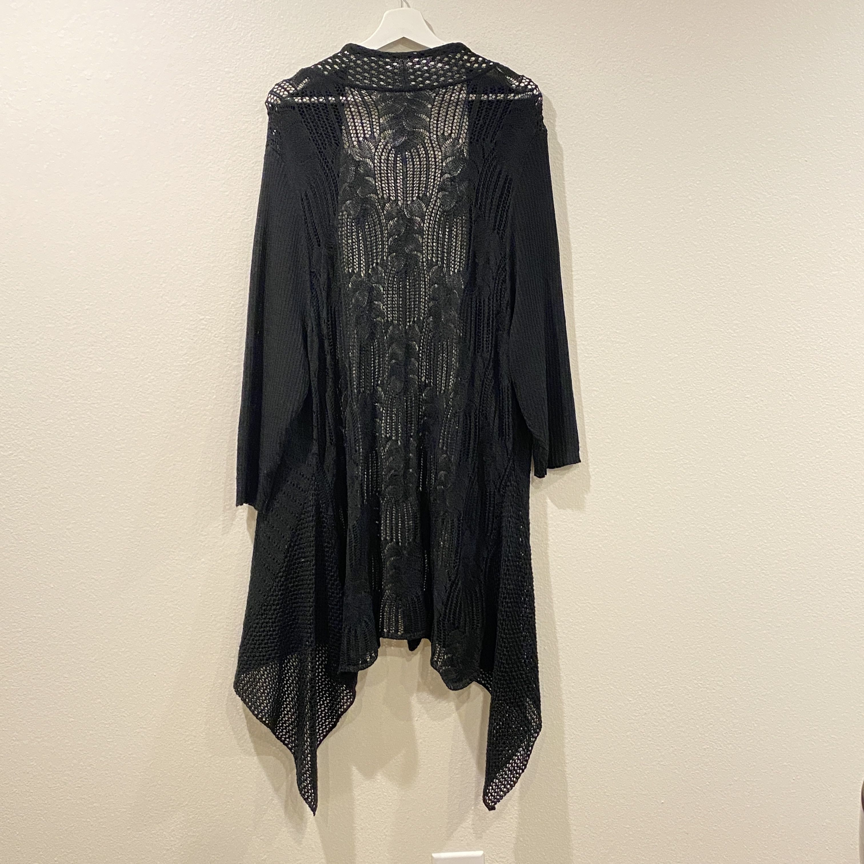 Other Daytrip Black Asymmetrical Open Knit Cardigan – One Size Size ONE SIZE - 2 Thumbnail