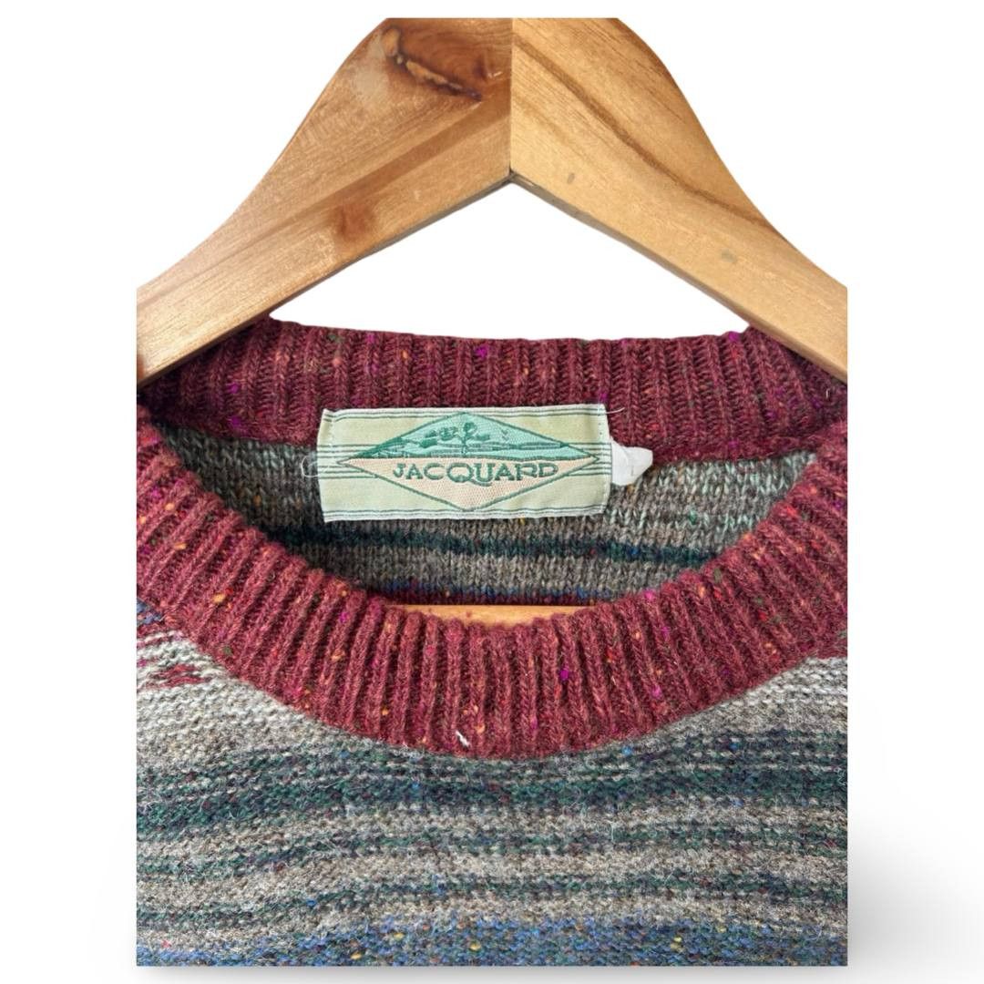 Vintage Jacquard coloured sweater #809 Size US L / EU 52-54 / 3 - 2 Thumbnail
