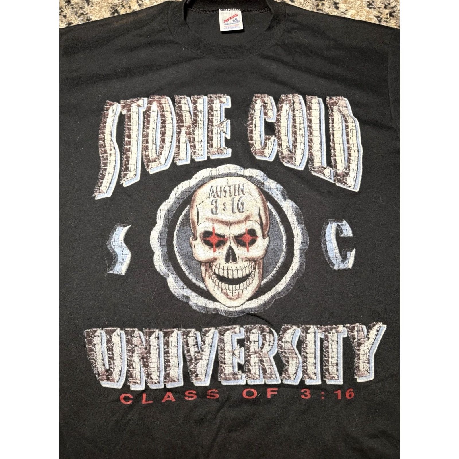 Vintage VINTAGE 1998 WWF Stone Cold Steve Austin University T-Shirt XL Men Black T-Shirt Shirts 90s WWE Wrestling Shirt Mens XL Size US XL / EU 56 / 4 - 2 Thumbnail