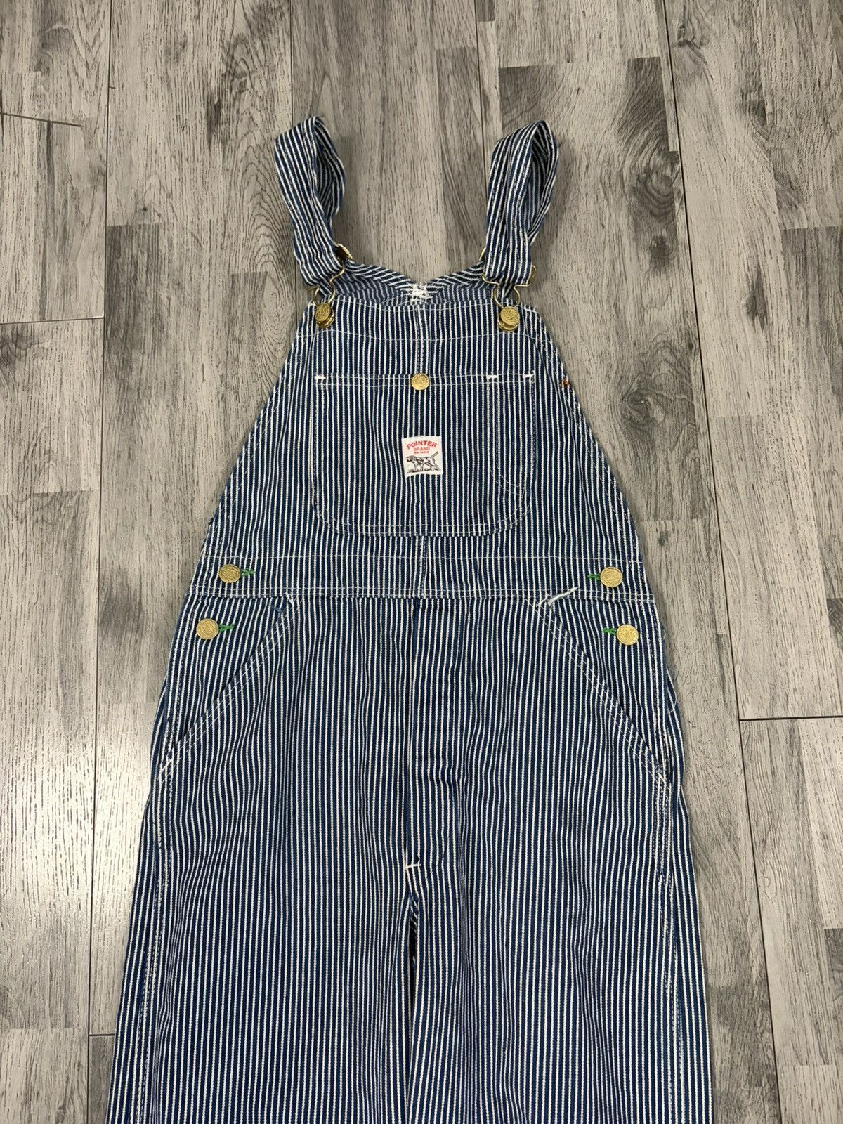 Pointer POINTER BRAND Hickory Striped Blue Women's Denim Overalls Size 28" / US 6 / IT 42 - 2 Thumbnail