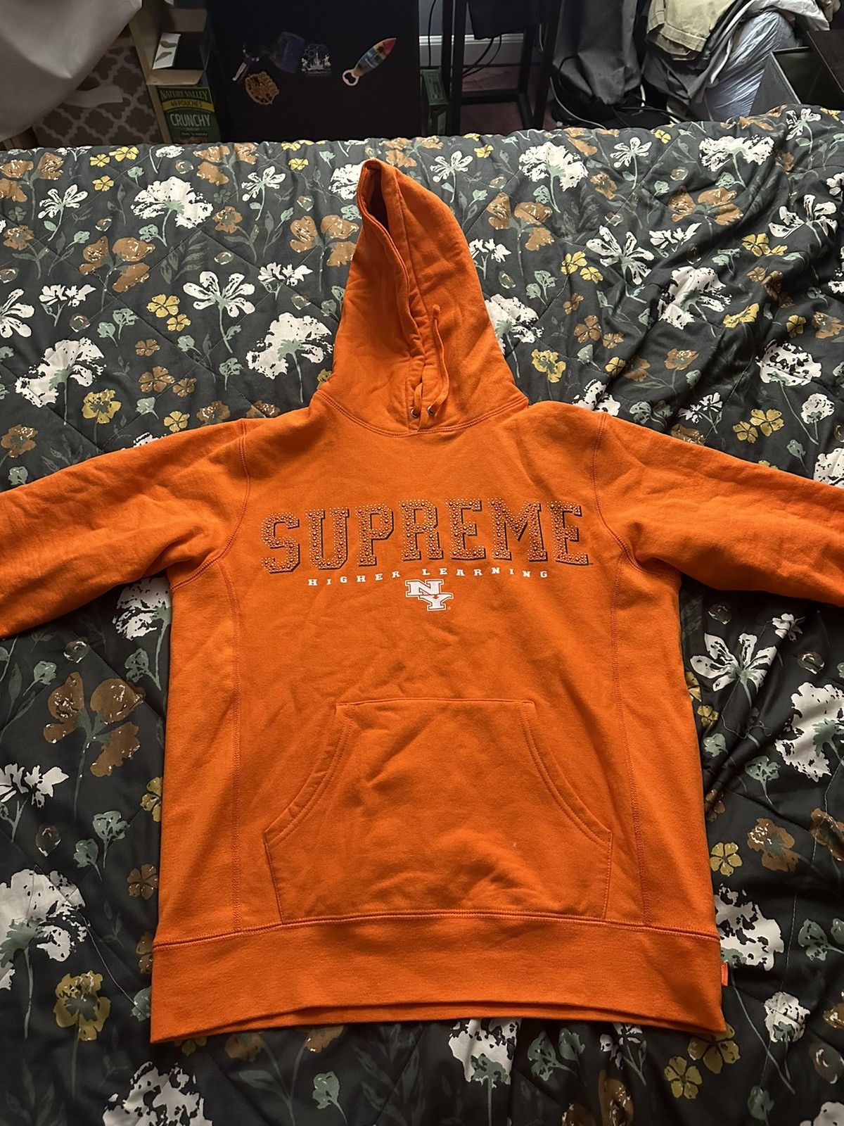 image of Supreme Gems Hoodie in Orange, Men's (Size Medium)
