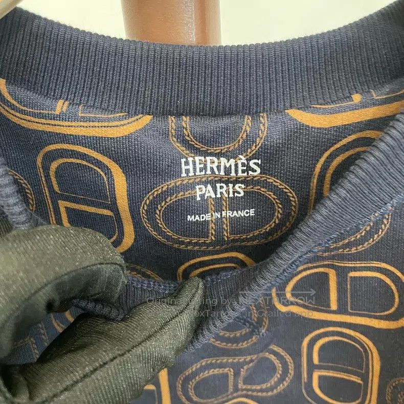 Hermes Hermes Classic pig nose button pattern logo knit short sle Size XS / US 0-2 / IT 36-38 - 4 Thumbnail