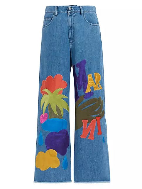 Marni os11x0224 Marni x No Vacancy Flare Jeans in Iris Blue Size US 34 / EU 50 - 1 Thumbnail