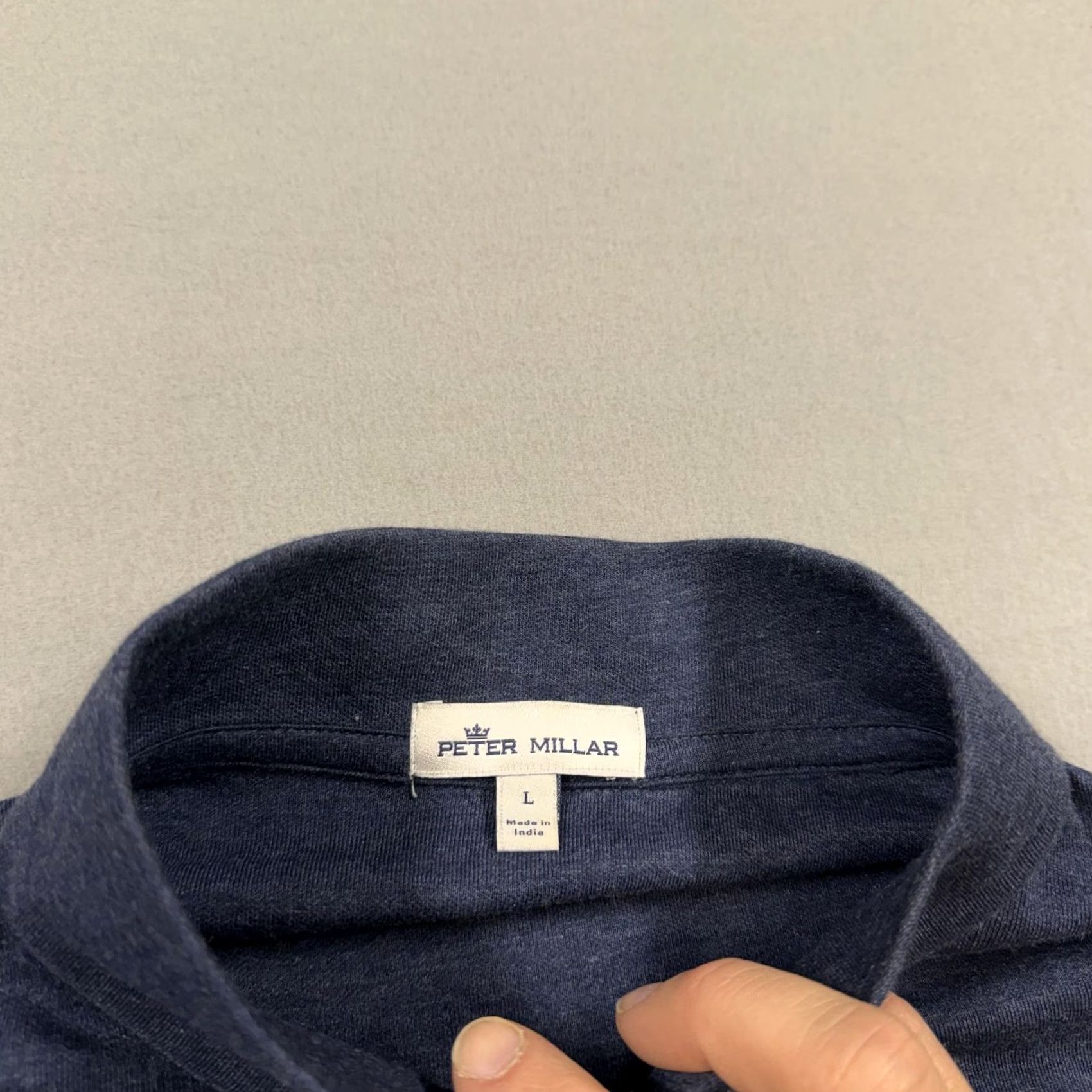 Peter Millar Peter Millar Pullover Mens L 1/4 Zip Founders Experience Golf Performance Blue Solid Mock Neck Stand-Up Logo Casual Jersey Long Sleeve 2000s Mens Size US L / EU 52-54 / 3 - 3 Thumbnail
