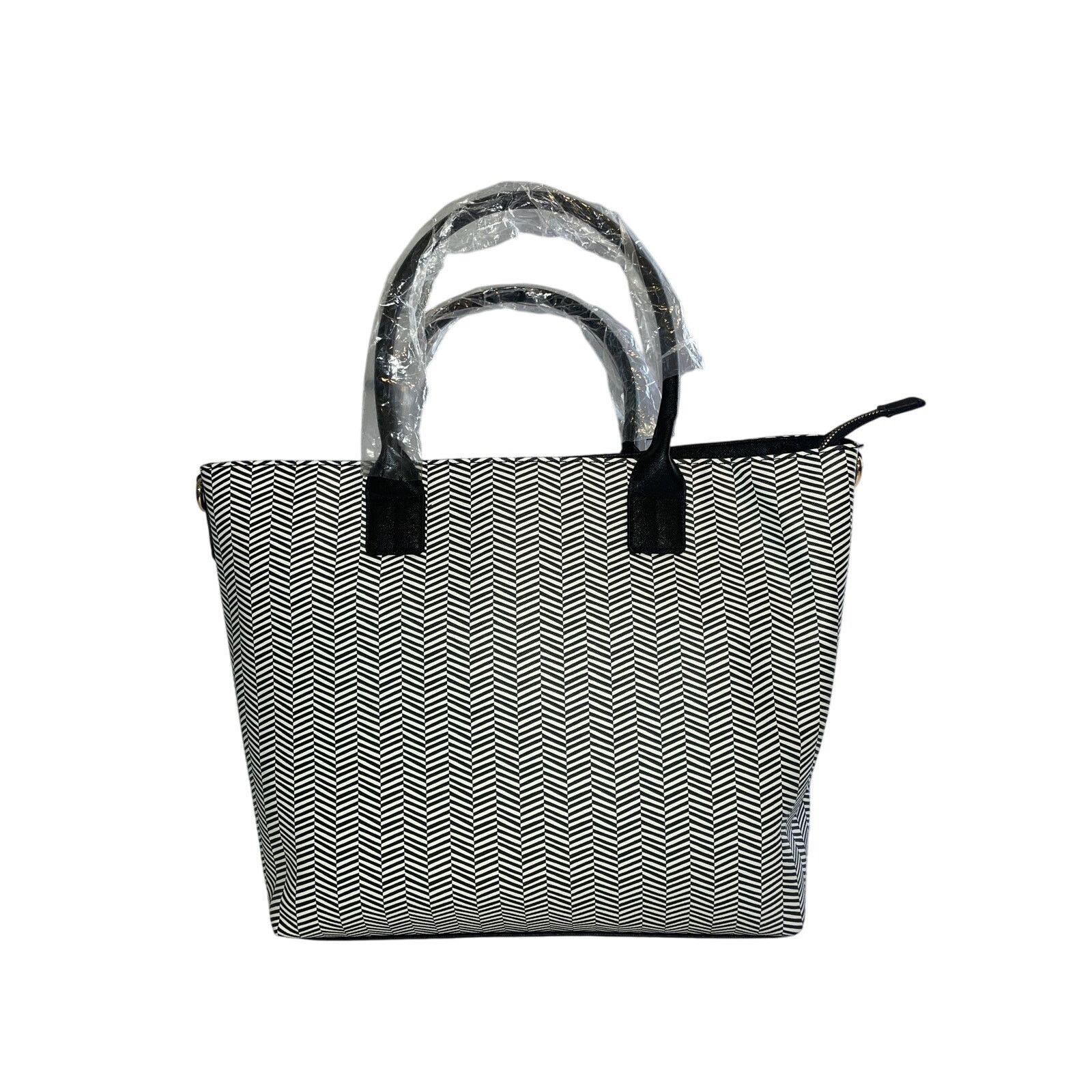 Trina Turk Trina Turk Herringbone Black White Shoulder Tote Strap NWT Size ONE SIZE - 4 Thumbnail