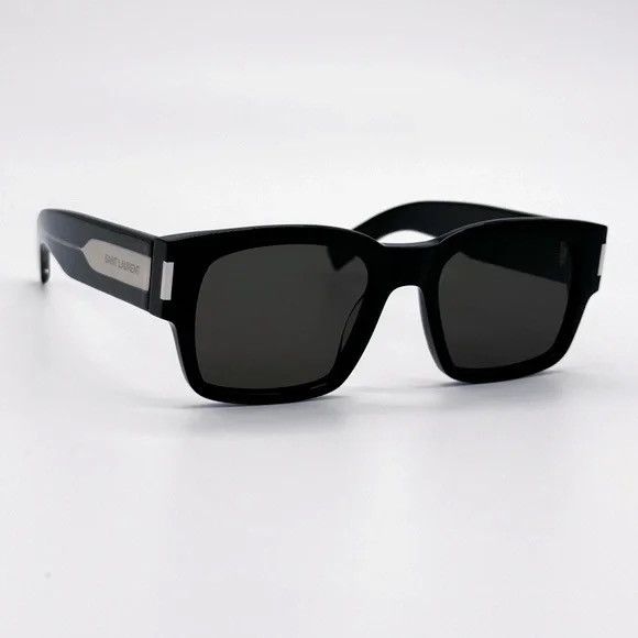 Yves Saint Laurent New Sunglasses SAINT LAURENT SL617 001 SQUARE BLACK Size ONE SIZE - 2 Thumbnail