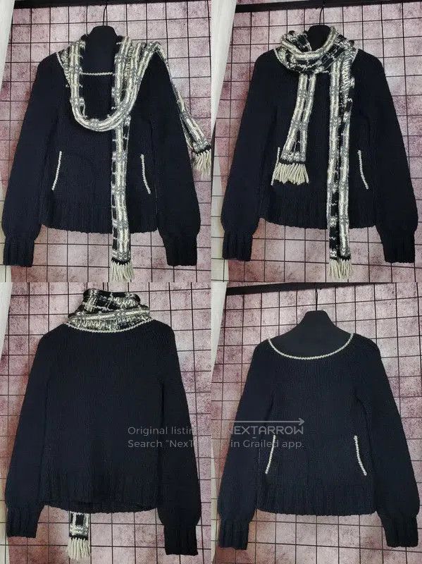 Burberry Burberry Women's Black Wool Check Knit Sweater. Size S / US 4 / IT 40 - 2 Thumbnail