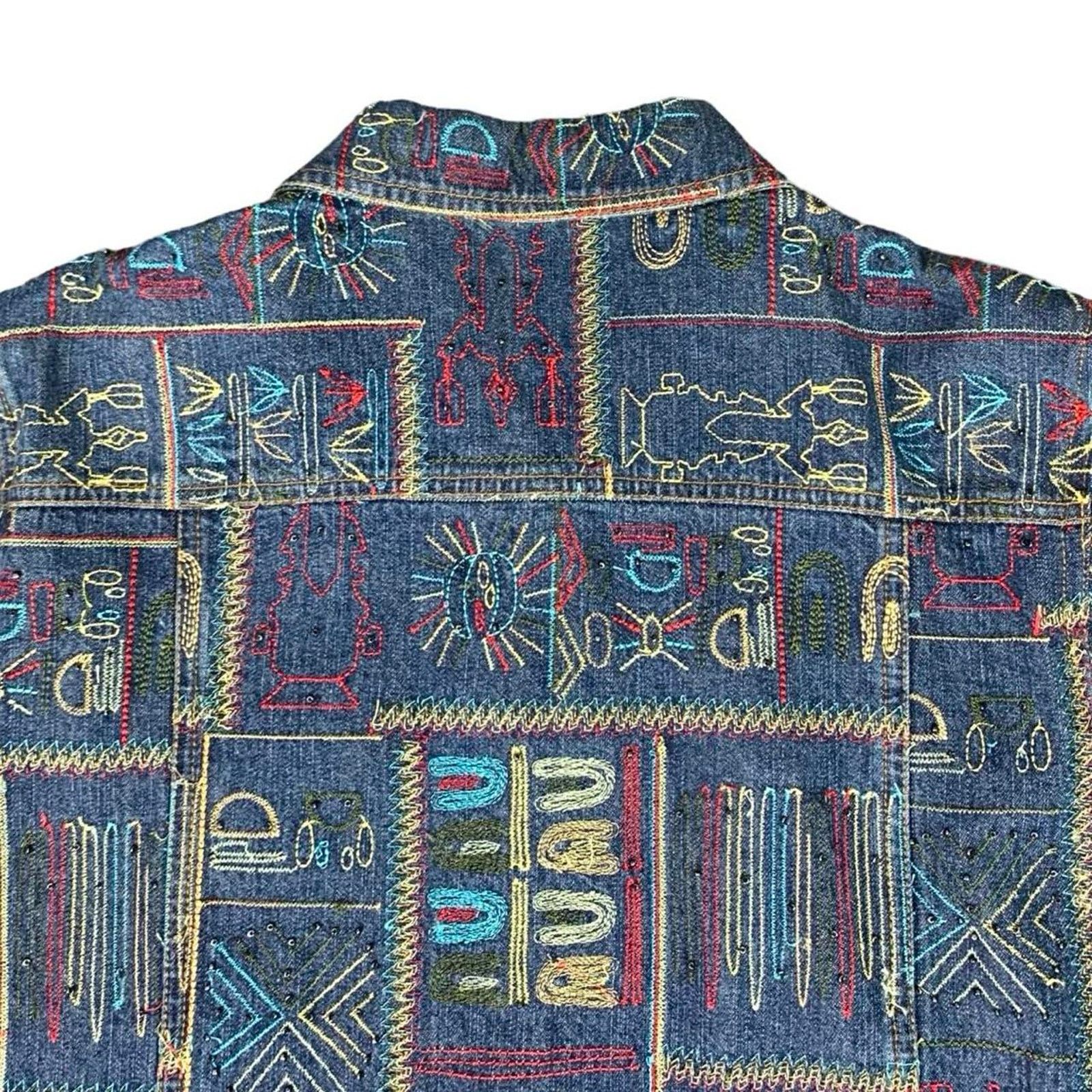 Vintage Vintage 90s Western Mojave Style Embroidered Denim Button Up Size M / US 6-8 / IT 42-44 - 4 Thumbnail