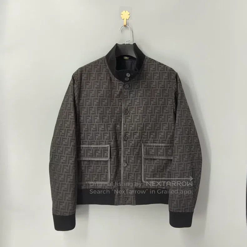 Fendi Fendi Black All-Over Printed Single-Breasted Jacket Size US L / EU 52-54 / 3 - 1 Thumbnail
