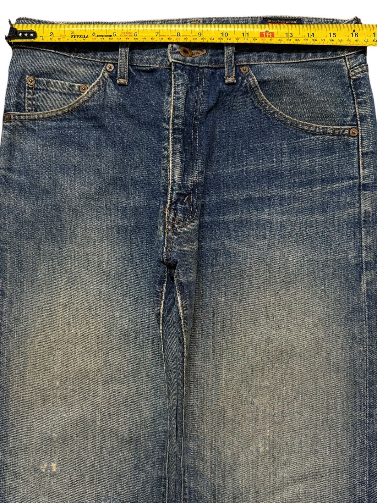 Big John Vintage 90s Big John Blue Faded Wash Distressed Wide Leg Size US 32 / EU 48 - 9 Thumbnail