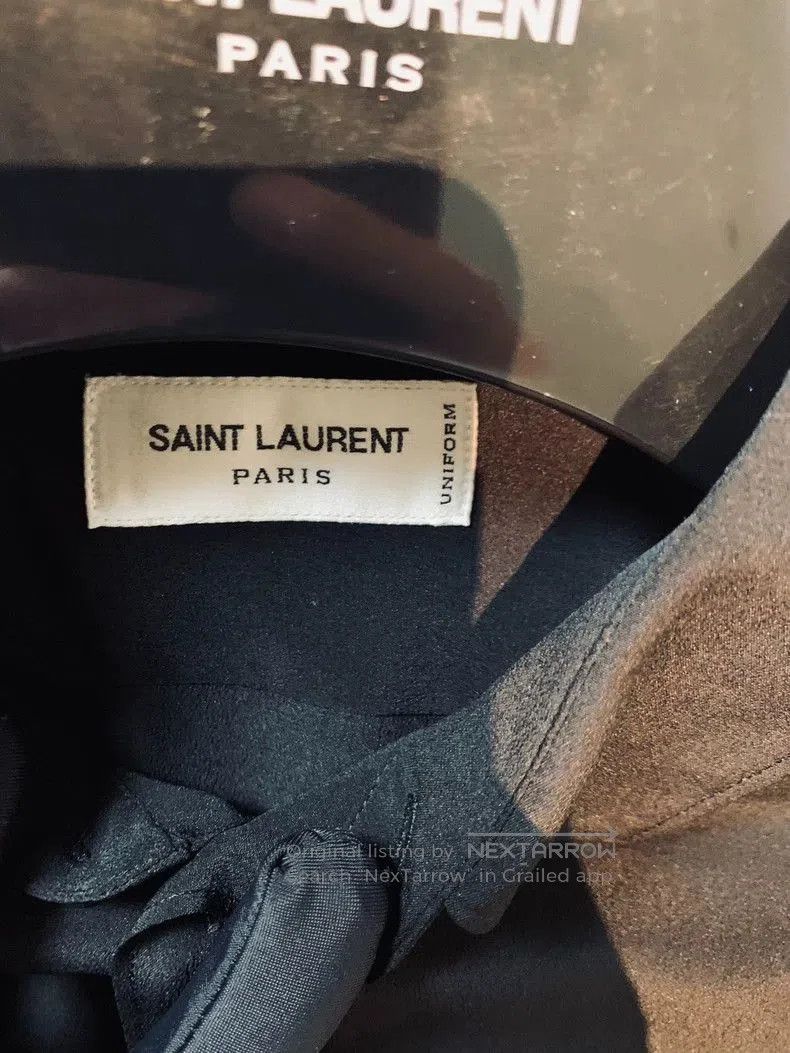 Saint Laurent Paris Saint Laurent Pure Black Silk Shirt. Size XS / US 0-2 / IT 36-38 - 2 Thumbnail