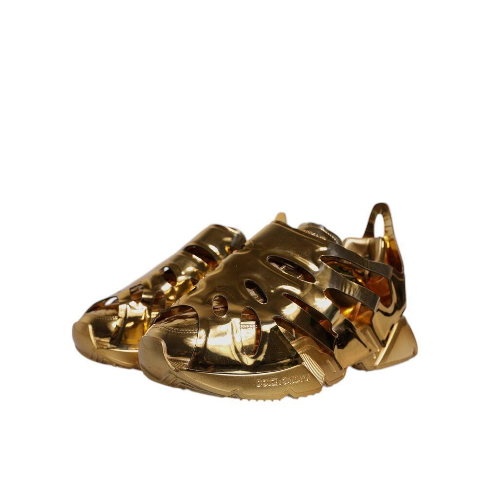Dolce & Gabbana Dolce & Gabbana Gold Daymaster Leather Low Top Sneakers Shoe Size US 12 / EU 45 - 3 Thumbnail