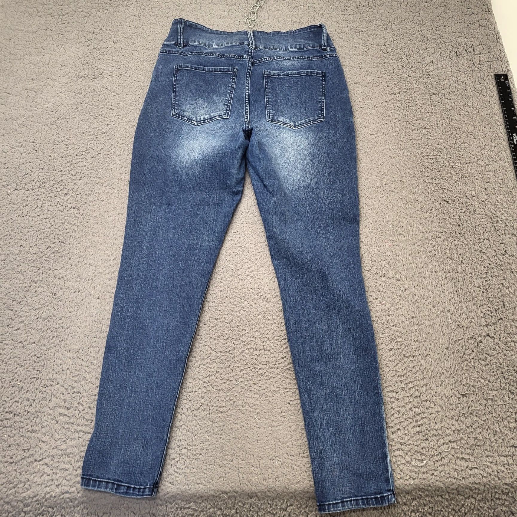 Vintage Royalty For Me Jeans Women’s Slim Stretch Skinny High Rise Distressed 14 Blue Denim Classic 5-Pocket Women Royalty For Me Jeans for Women Size 36" / US 14 / IT 50 - 3 Thumbnail