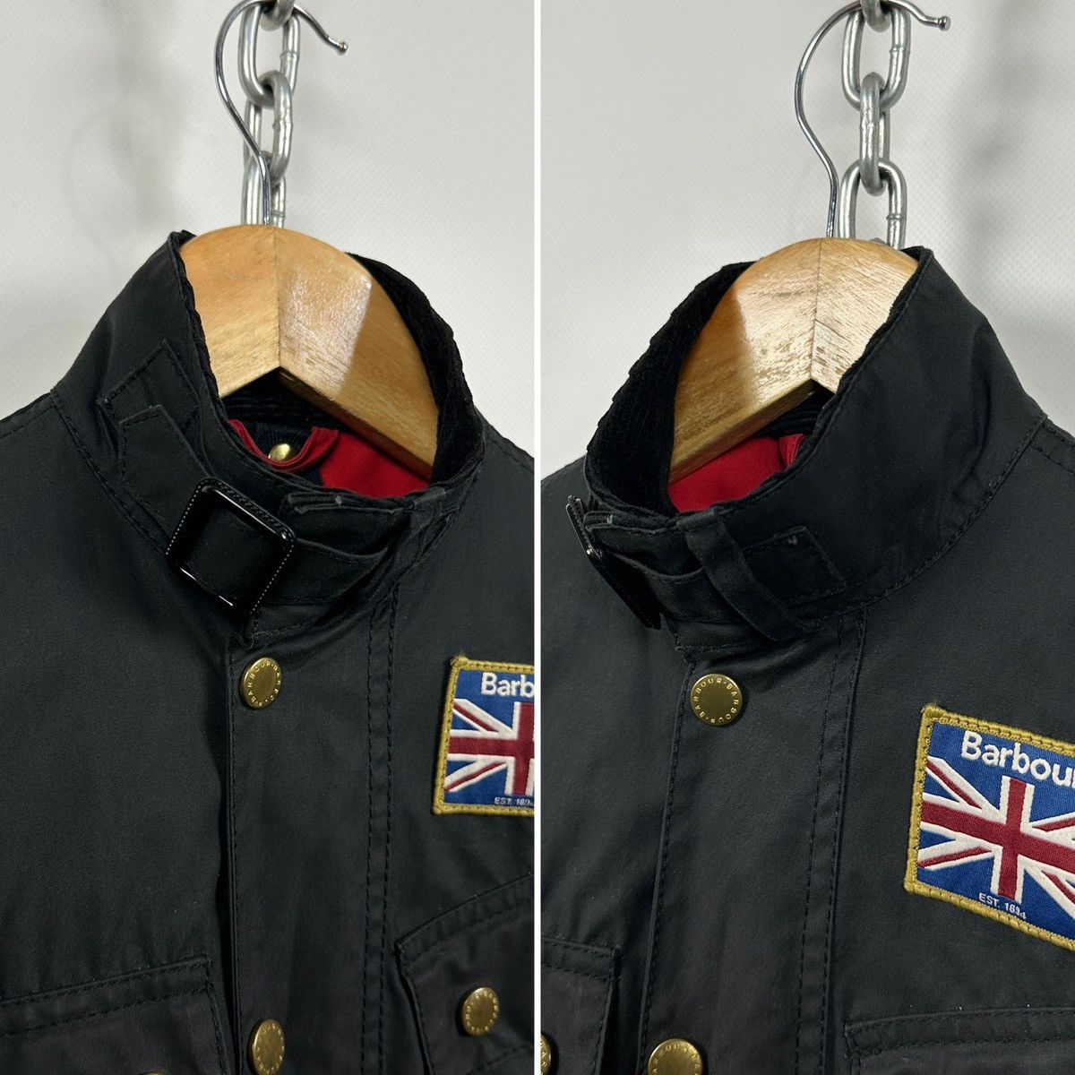 Barbour Kids Barbour Union Jack International Black Waxed Jacket Size US XXS / EU 40 - 12 Thumbnail