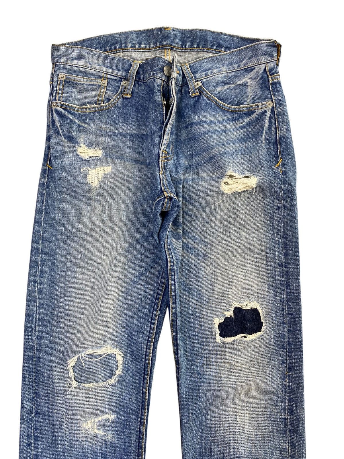 Other Stooge & Co Faded Wash Style Ripped Patchwork Jeans Size US 30 / EU 46 - 2 Thumbnail