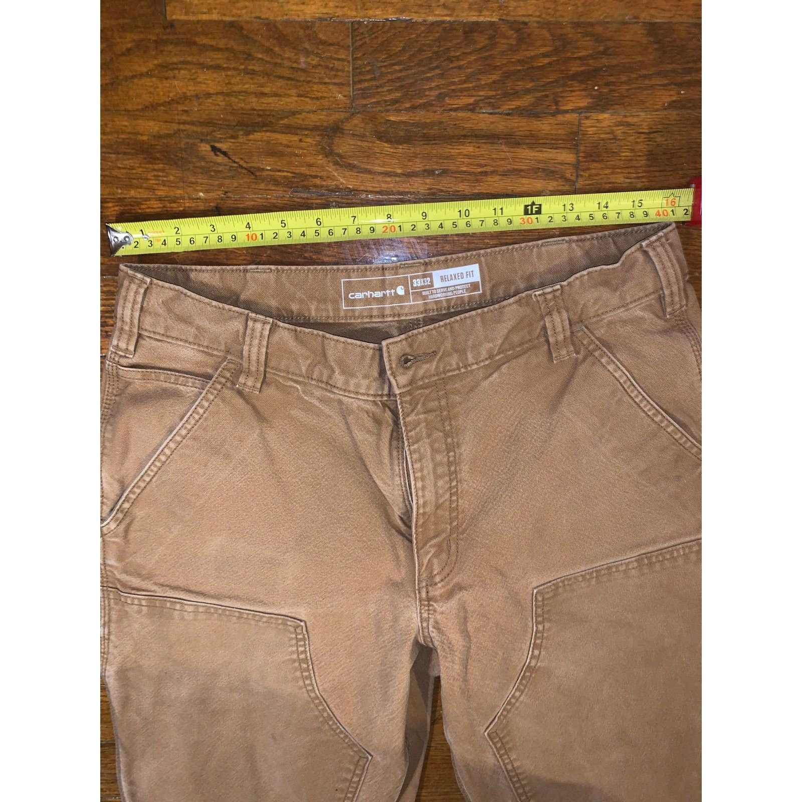 Carhartt Carhartt 103334 Brown Double Front Duck Pants 33X32 Size US 33 - 8 Thumbnail