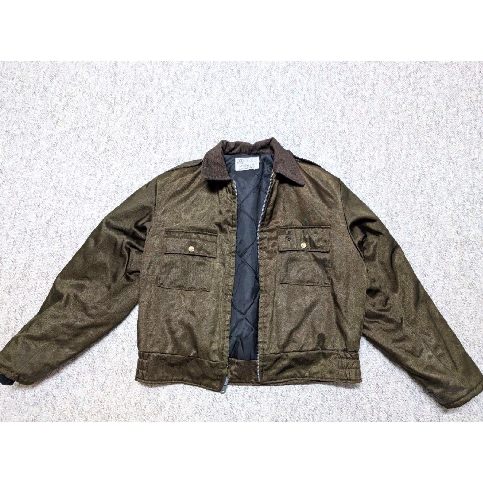 Vintage VINTAGE Uniform jacket Men L Brown/Green nylon 44 chest security police style 1960s 70s UNIFORM jacket Size US L / EU 52-54 / 3 - 3 Thumbnail