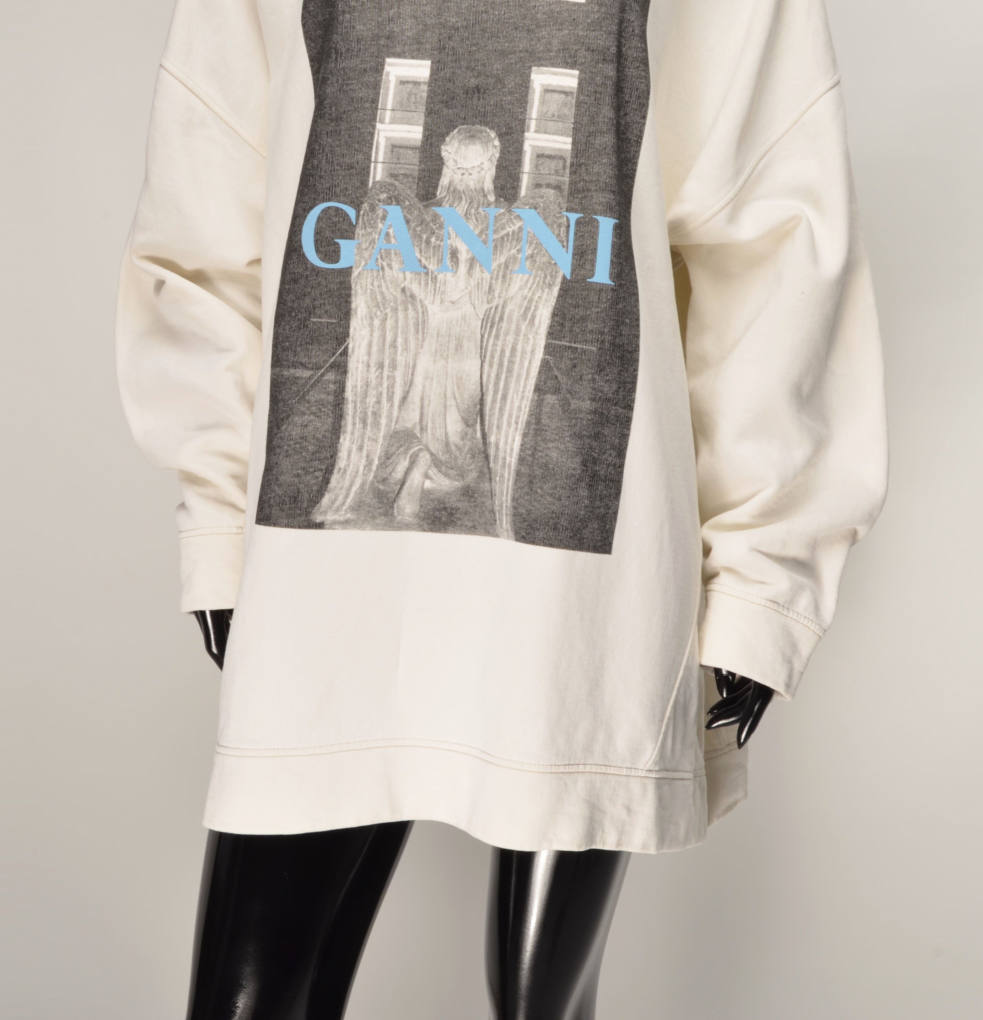 Ganni Ganni Milky Oversized Printed Long Sleeve Sweatshirt Size XS / US 0-2 / IT 36-38 - 3 Thumbnail