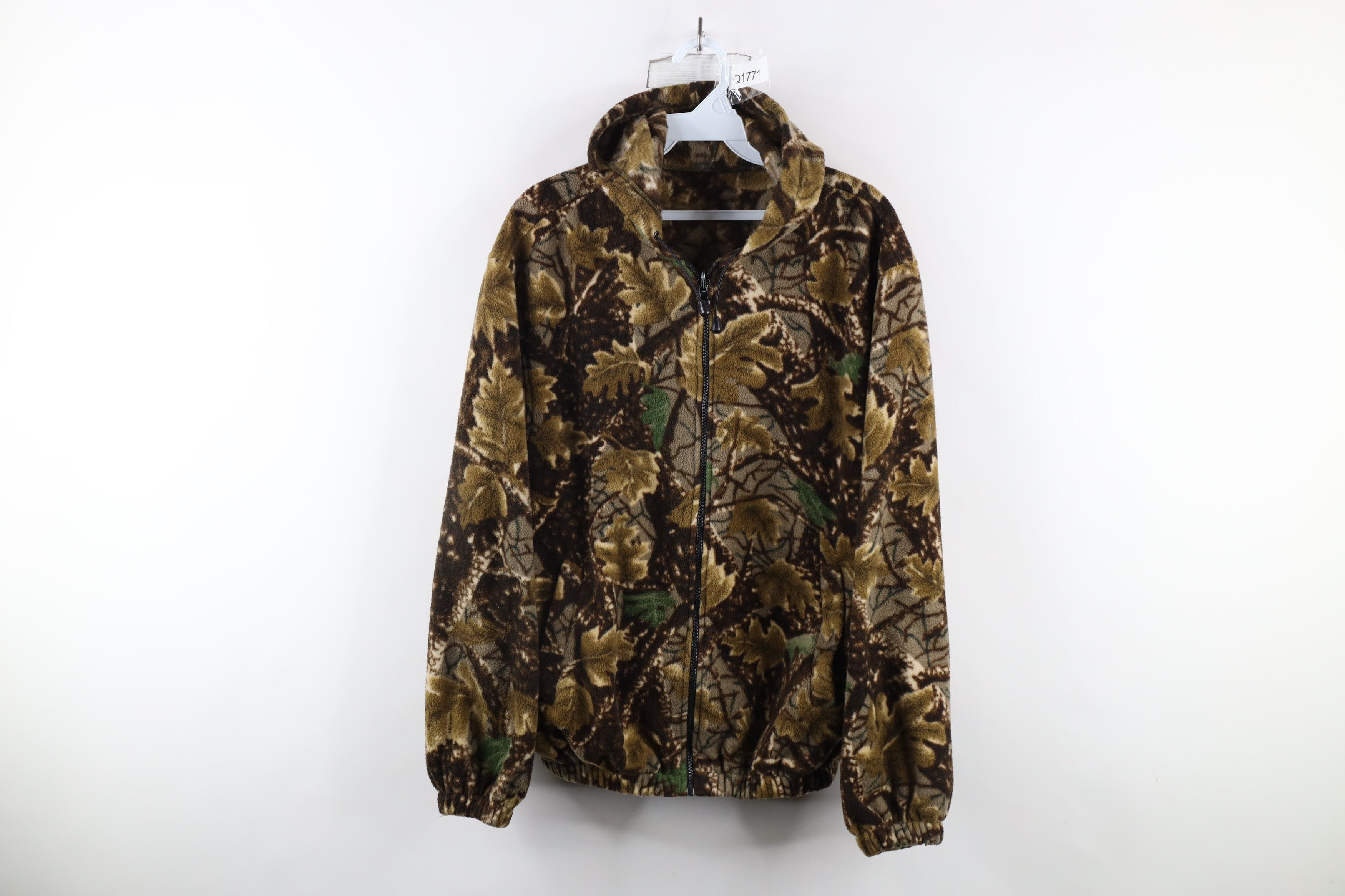 Vintage Vintage 90s Streetwear Camouflage Fleece Hoodie Sweatshirt Size US M / EU 48-50 / 2 - 1 Thumbnail