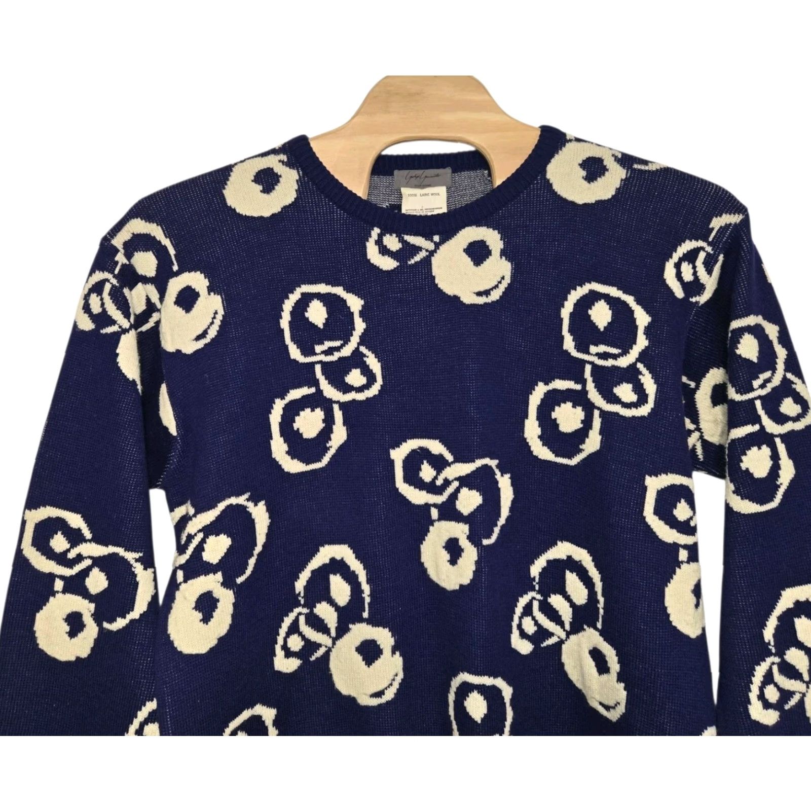Yohji Yamamoto Yohji Yamamoto Pour Homme Wool Sweater Blue Mens XL Crew Neck 100% Laine TENUGUI DESIGN Read Designer Pullover Size US XL / EU 56 / 4 - 5 Thumbnail
