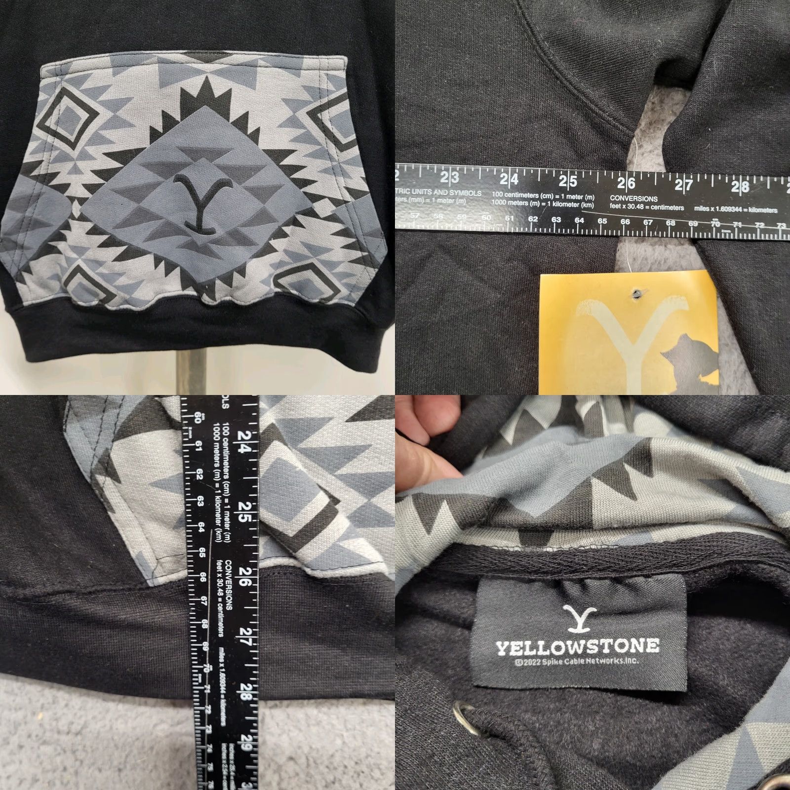 Logo 7 Yellowstone Dutton Ranch Logo Hoodie Adult XL Black Gray Southwestern Size US XL / EU 56 / 4 - 8 Thumbnail
